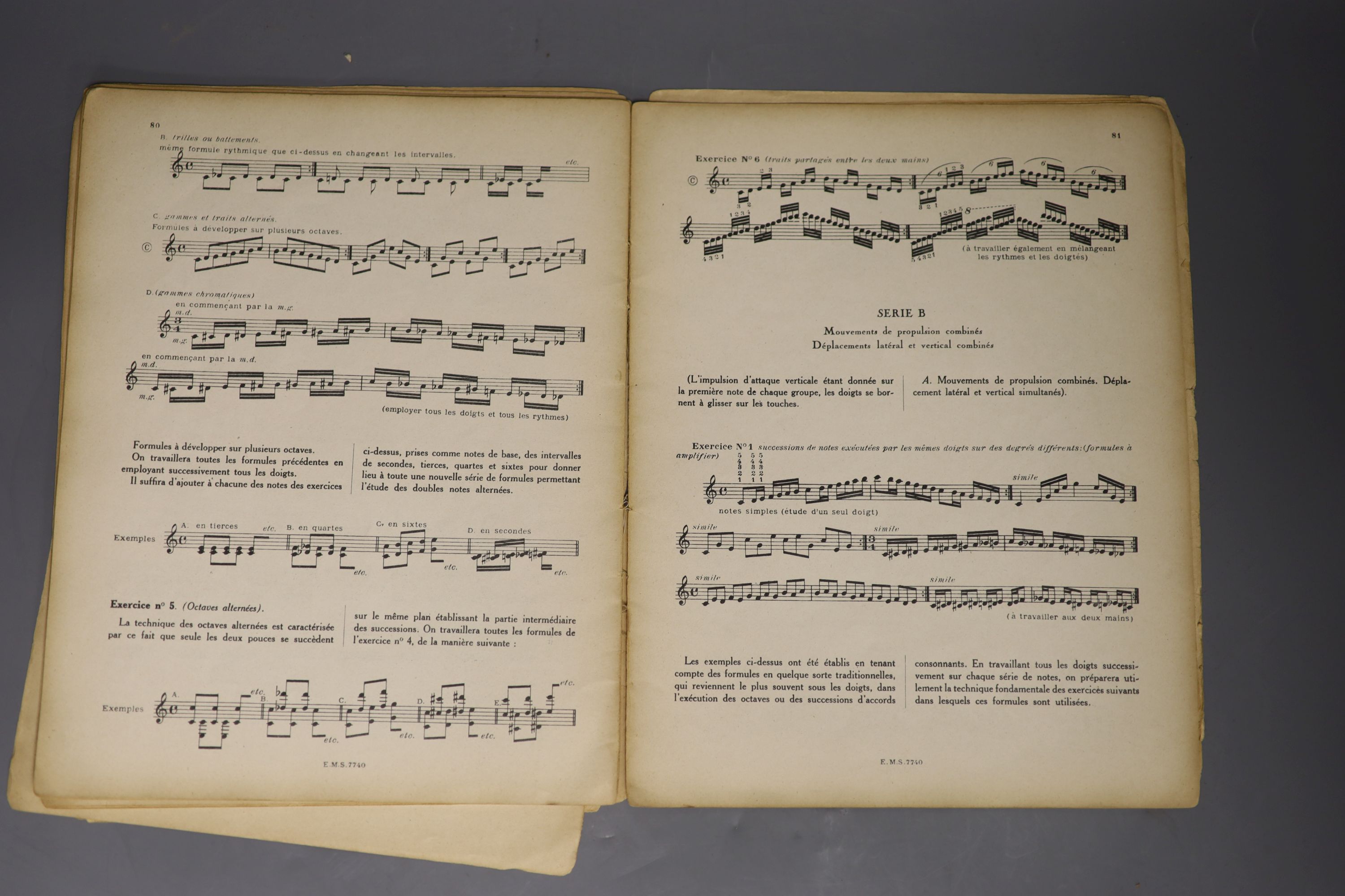 Sheet music by (and signed by) Alfred Cortot - to Madame Sydney Schiff, Princeps Rationelles de la Technique Pianastique